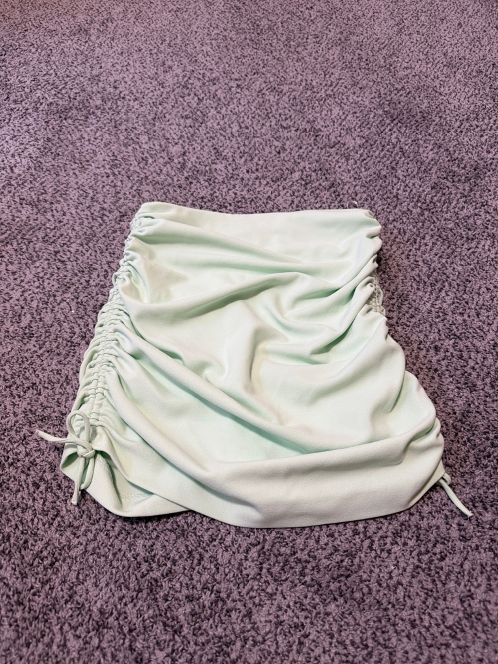 Zara Mint Green Ruched Mini Skirt